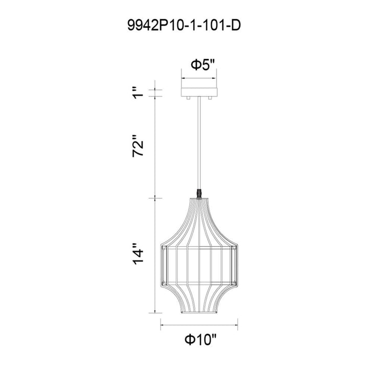 Alethia 1 Light Down Pendant With Black Finish