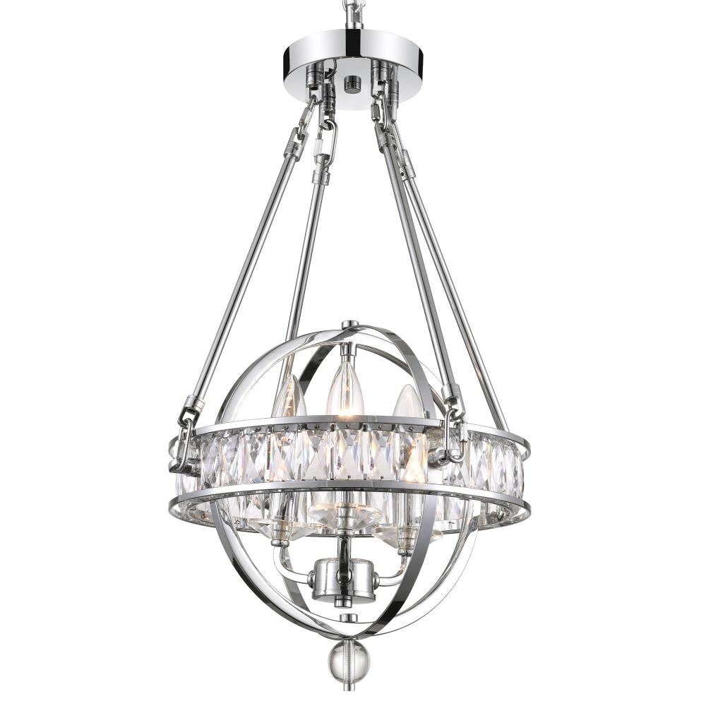Arkansas 3 Light Mini Chandelier With Chrome Finish