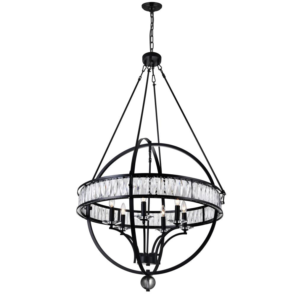 Arkansas 6 Light Chandelier With Black Finish