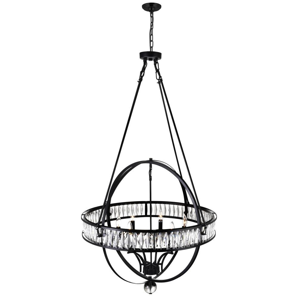 Arkansas 6 Light Chandelier With Black Finish