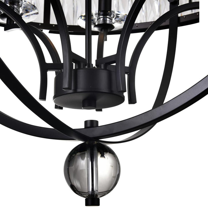 Arkansas 6 Light Chandelier With Black Finish