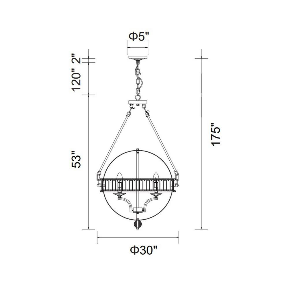 Arkansas 6 Light Chandelier With Black Finish