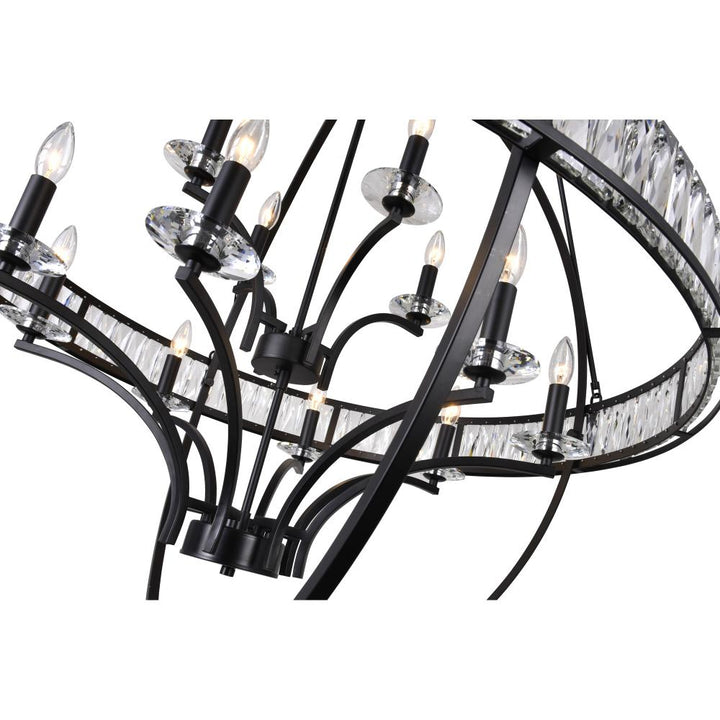 Arkansas 12 Light Chandelier With Black Finish