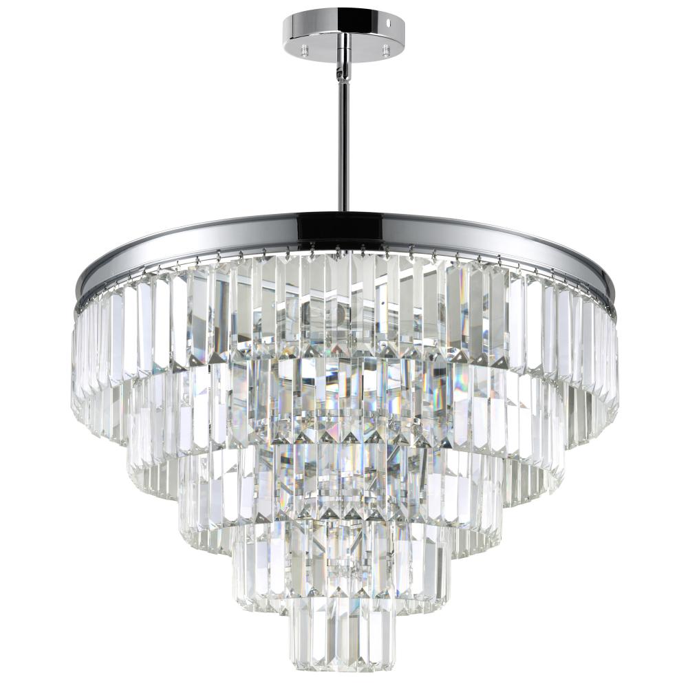 Weiss 12 Light Down Chandelier With Chrome Finish