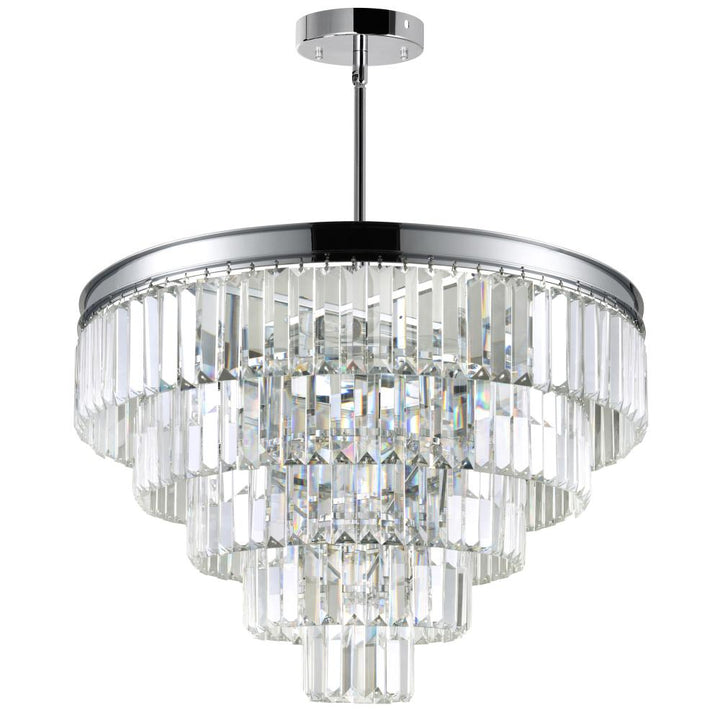 Weiss 12 Light Down Chandelier With Chrome Finish