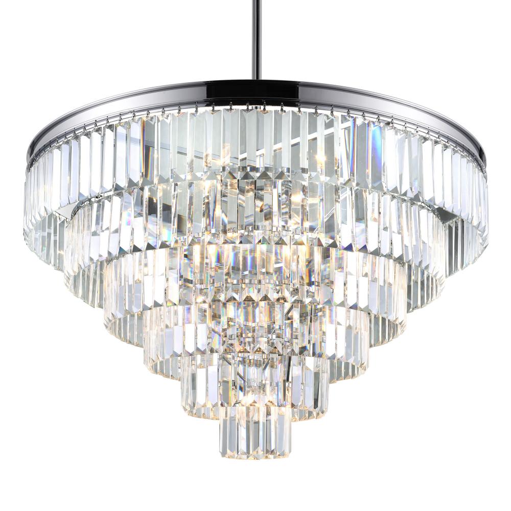 Weiss 15 Light Down Chandelier With Chrome Finish