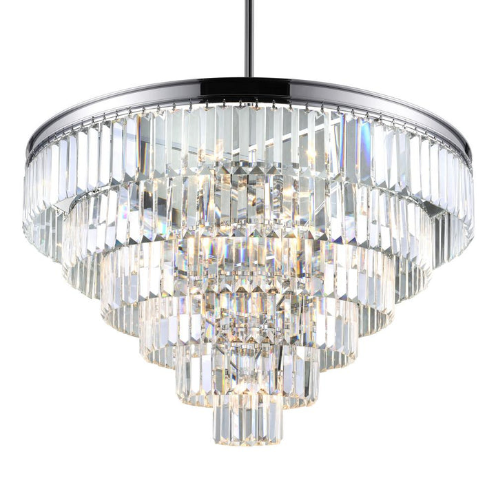 Weiss 15 Light Down Chandelier With Chrome Finish