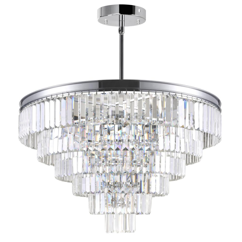 Weiss 15 Light Down Chandelier With Chrome Finish