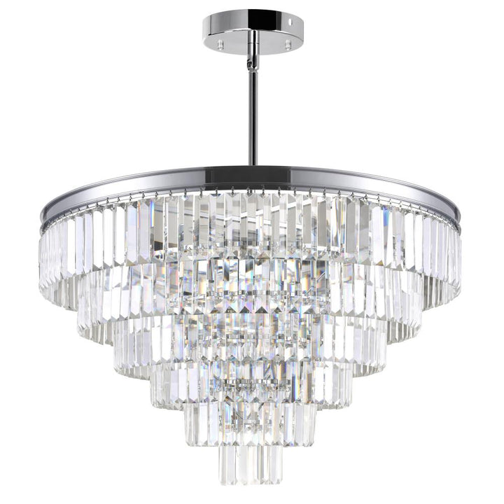 Weiss 15 Light Down Chandelier With Chrome Finish