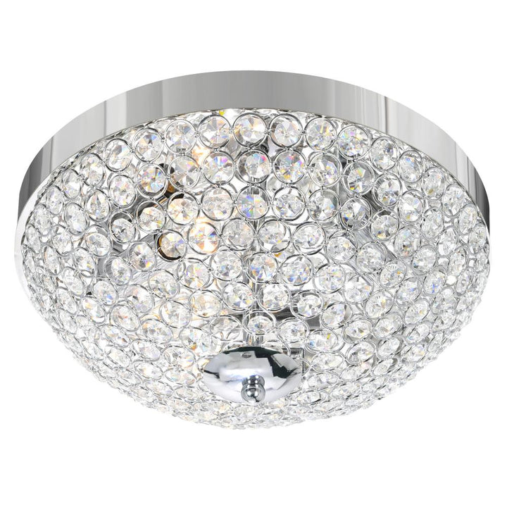 Globe 3 Light Bowl Flush Mount With Chrome Finish