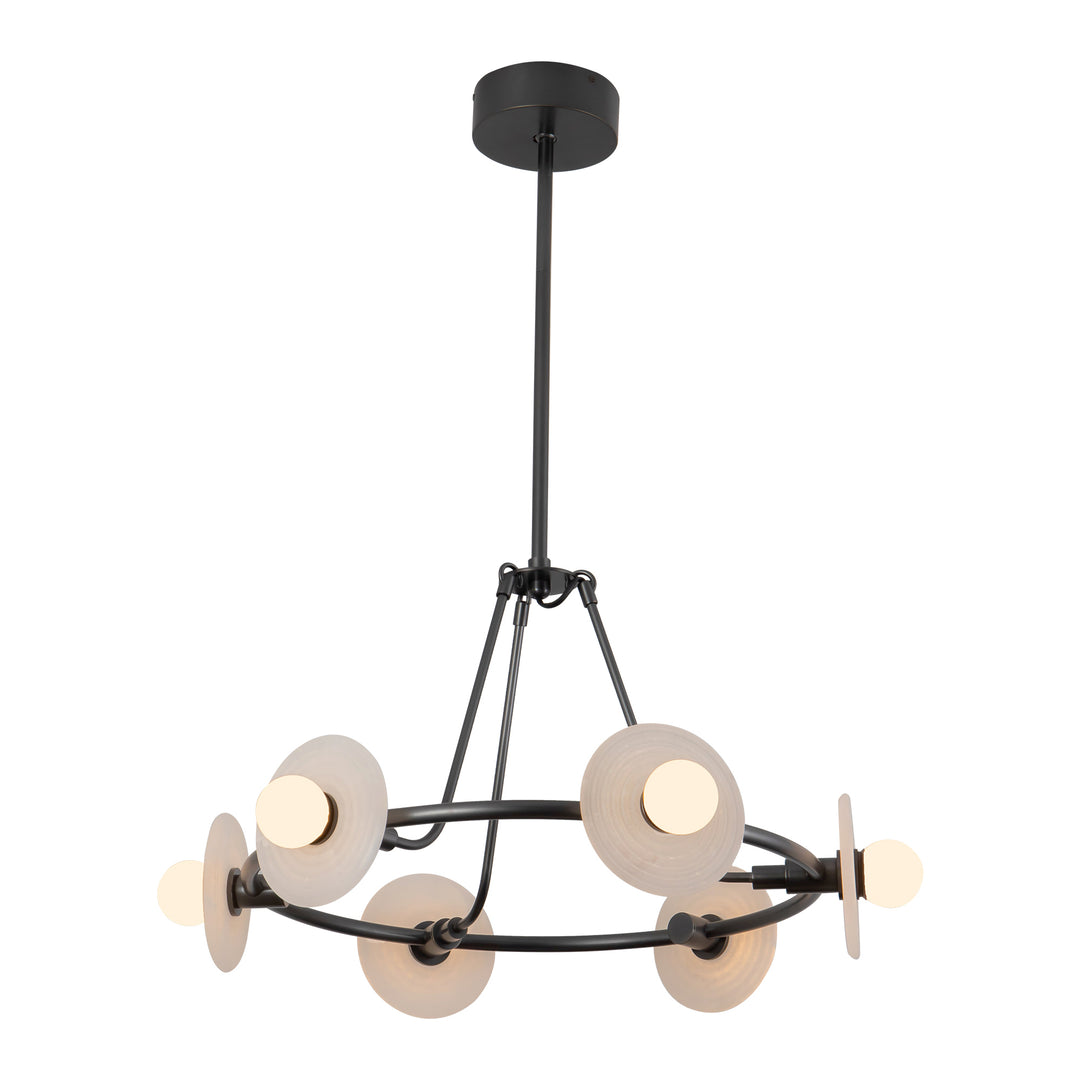 Dahlia 28-in Urban Bronze dimmable LED Chandelier
