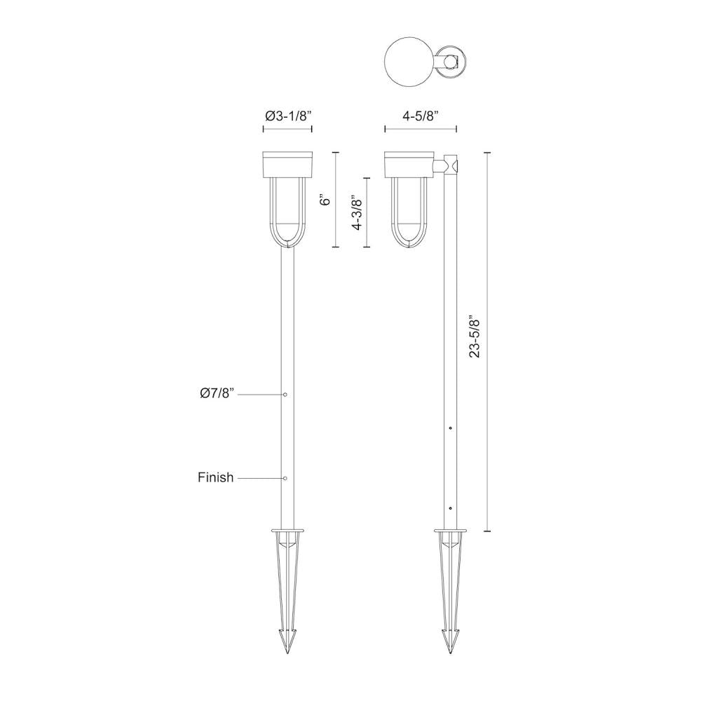 DAVY 24" SINGLE EXTERIOR GARDEN BLACK 5W LV 12VAC 3000K 90CRI