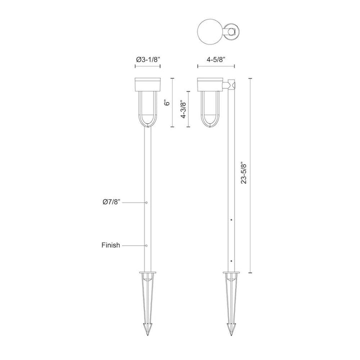 DAVY 24" SINGLE EXTERIOR GARDEN BLACK 5W LV 12VAC 3000K 90CRI