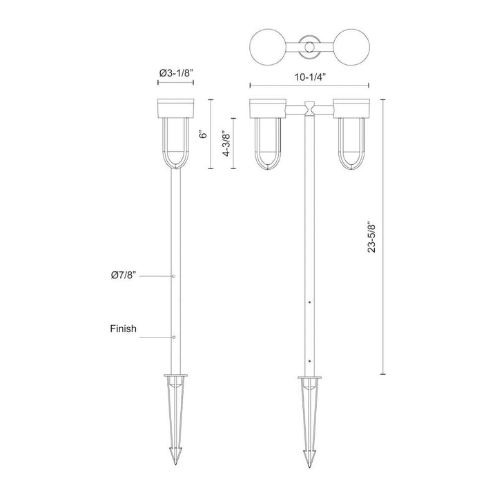 DAVY 24" DOUBLE EXTERIOR GARDEN BLACK 9W LV 12VAC 3000K 90CRI