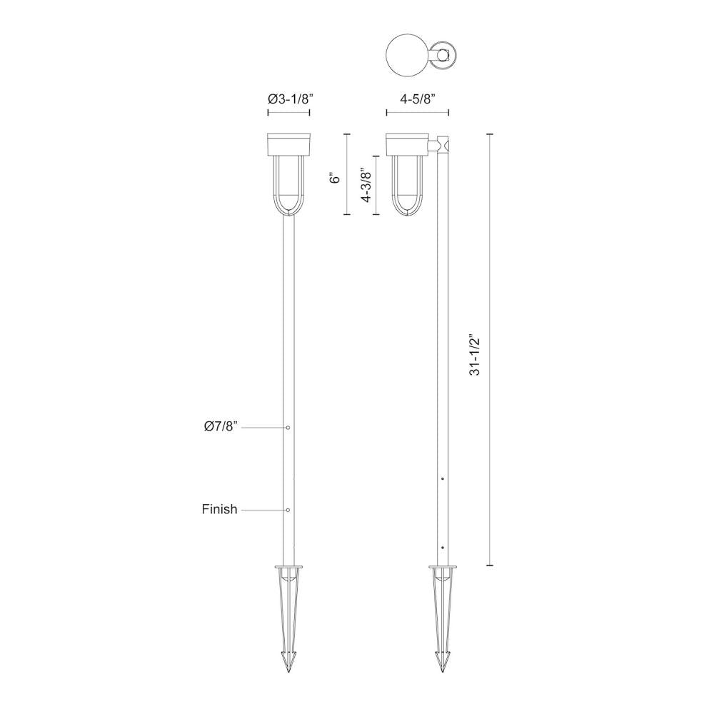 DAVY 32" SINGLE EXTERIOR GARDEN BLACK 5W LV 12VAC 3000K 90CRI