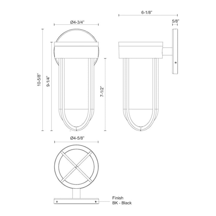 Davy 9-in Black LED Exterior Wall Sconce