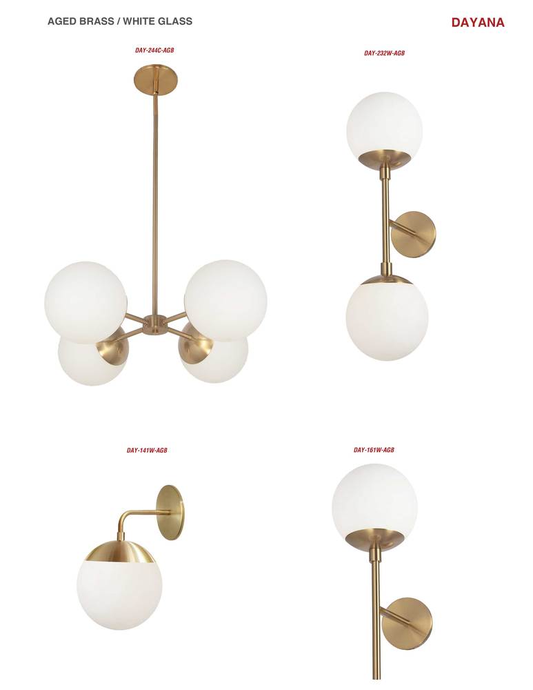 2LT Wall Sconce,  AGB w/ WH Opal Glass