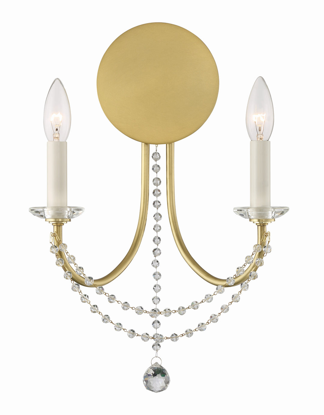 Delilah 2 Light Aged Brass Sconce