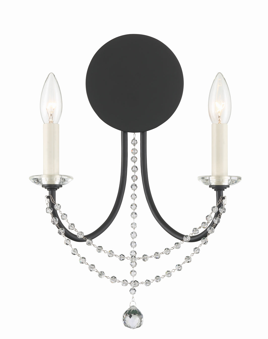 Delilah 2 Light Matte Black Sconce