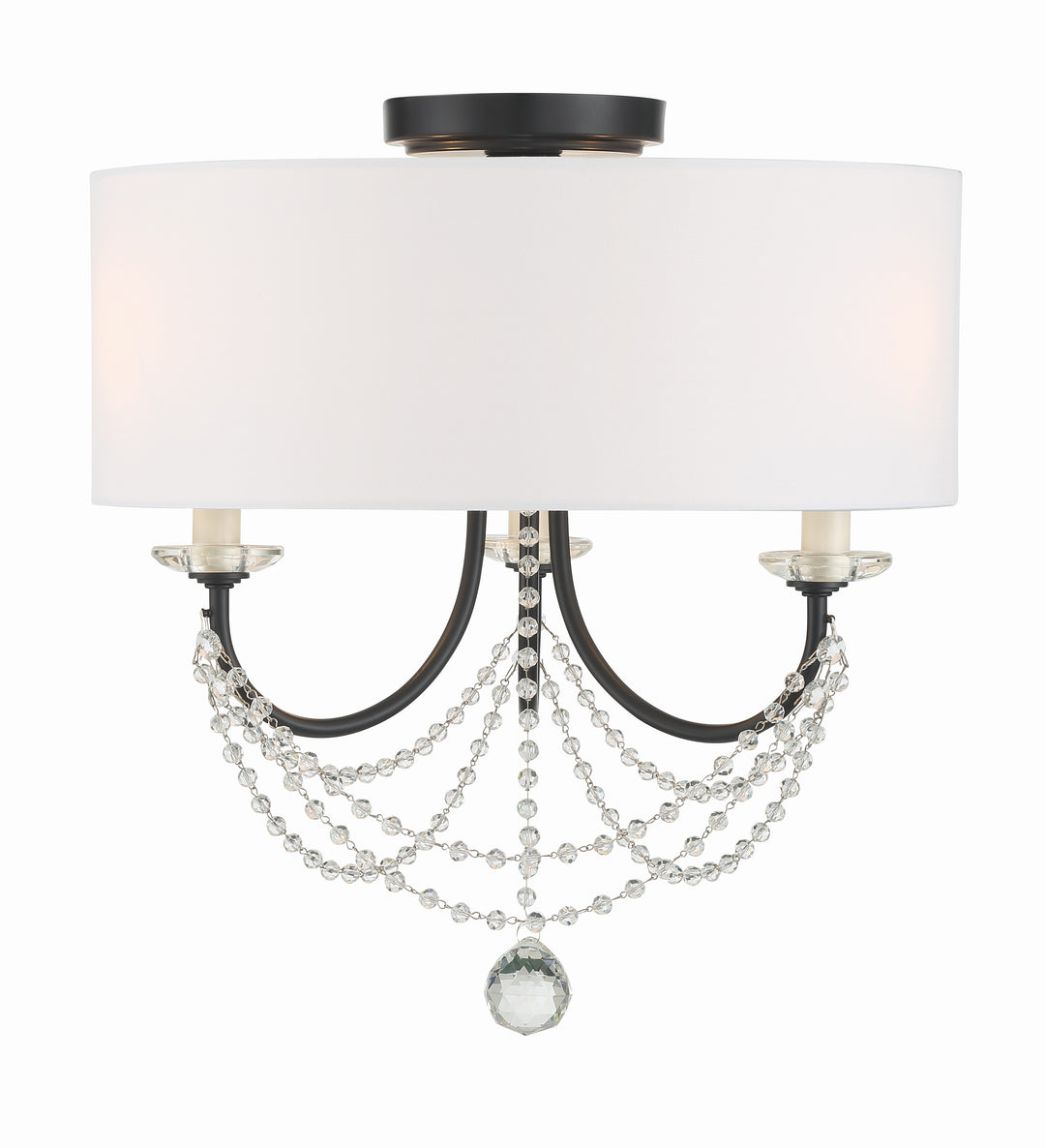 Delilah 3 Light Matte Black Semi Flush Mount