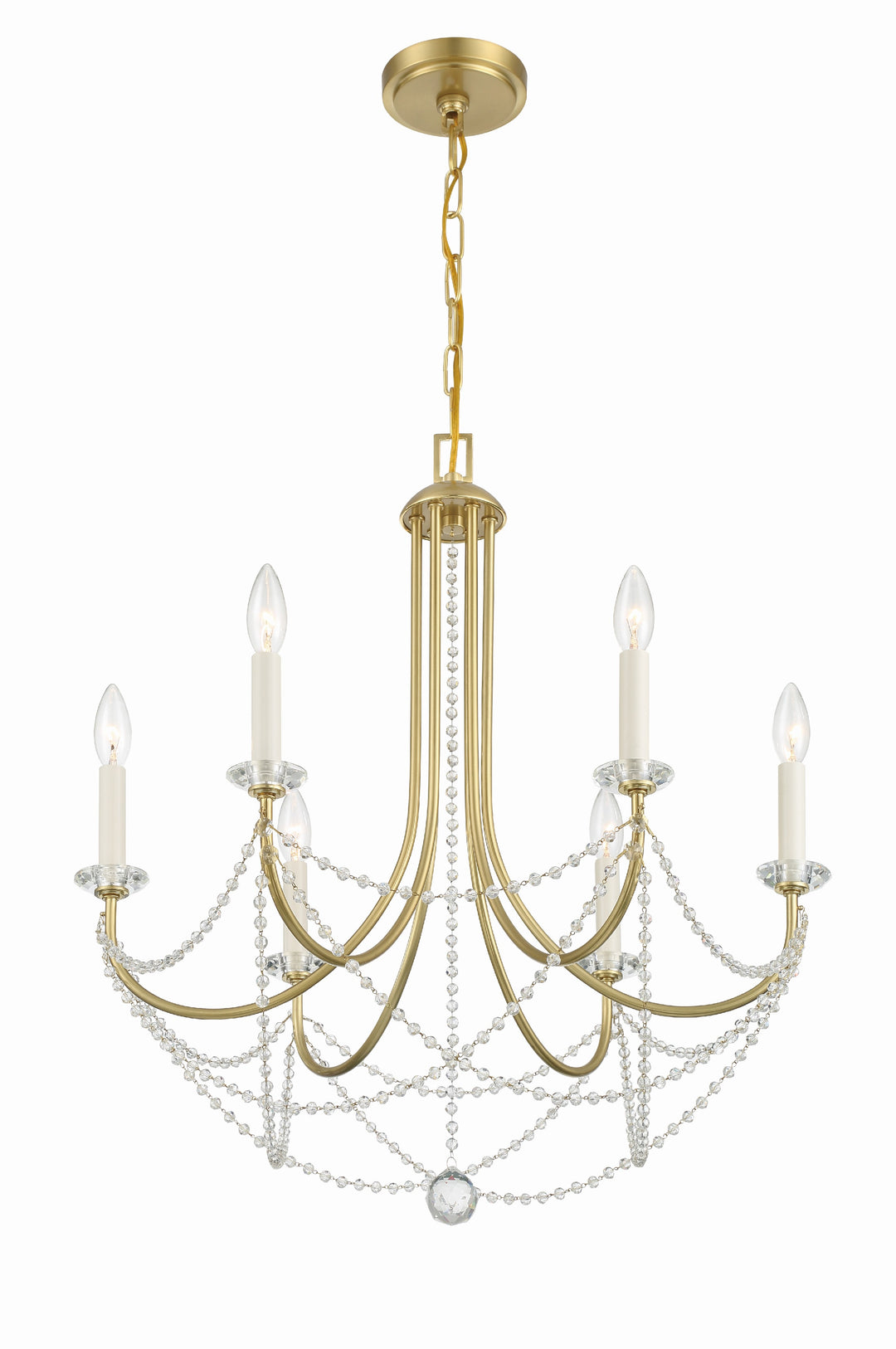 Delilah 6 Light Aged Brass Chandelier
