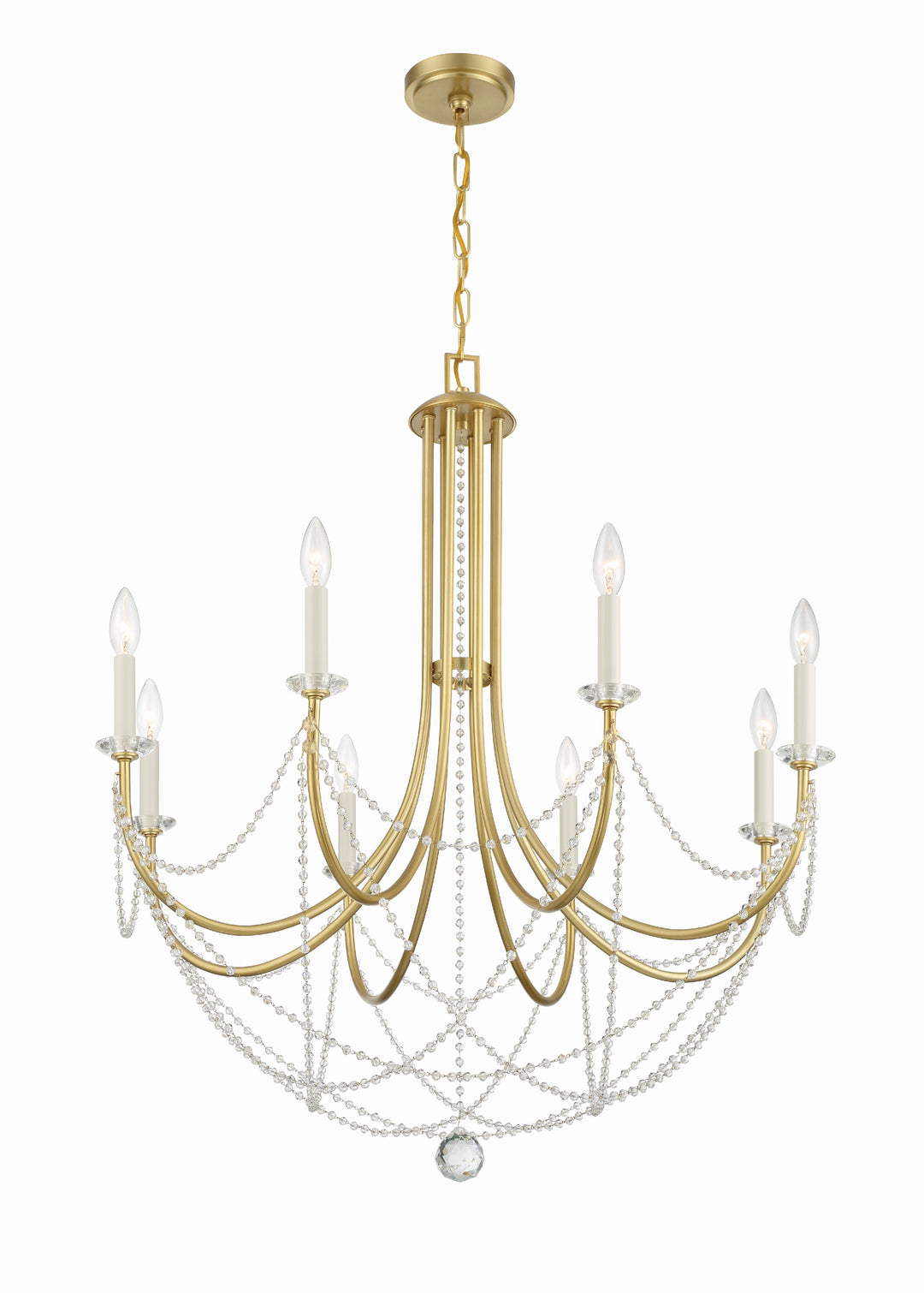 Delilah 8 Light Aged Brass Chandelier