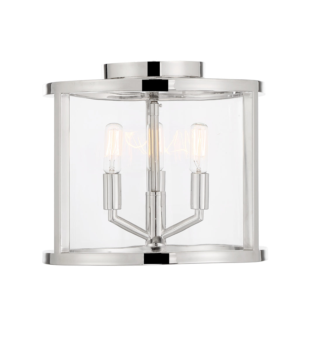 Libby Langdon Devon 3 Light Polished Nickel Semi Flush Mount