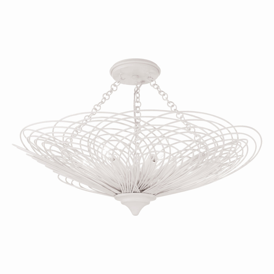 Doral 6 Light Matte White Semi Flush Mount