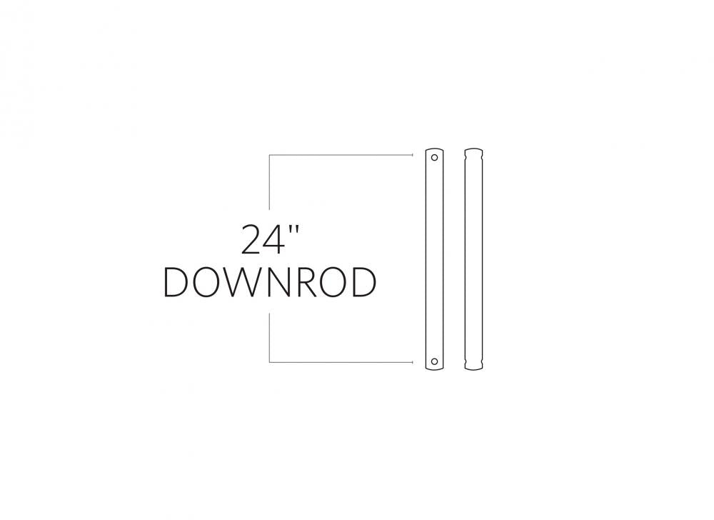 24" Downrod in Brushed Steel