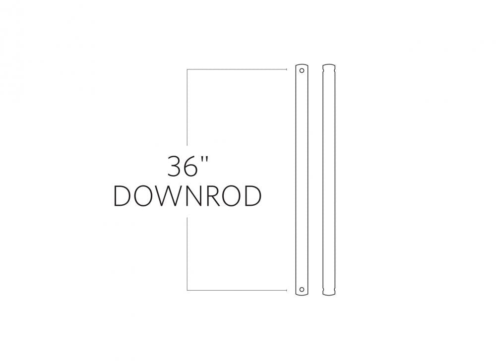 36" Downrod in Matte White