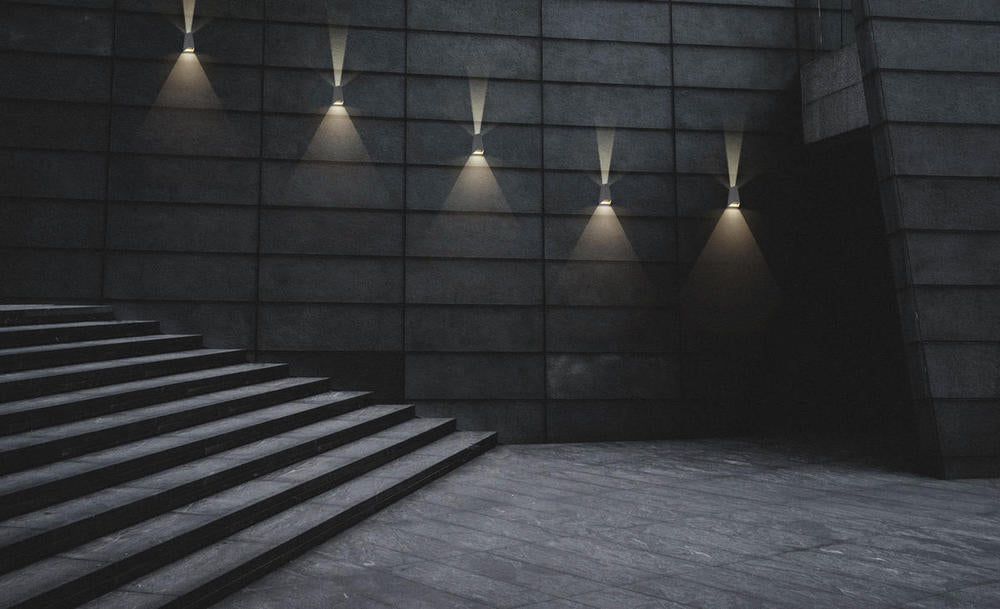 NEW - LED EXTERIOR WALL (DROTTO) GRAY CLEAR GLS 8W 840LM