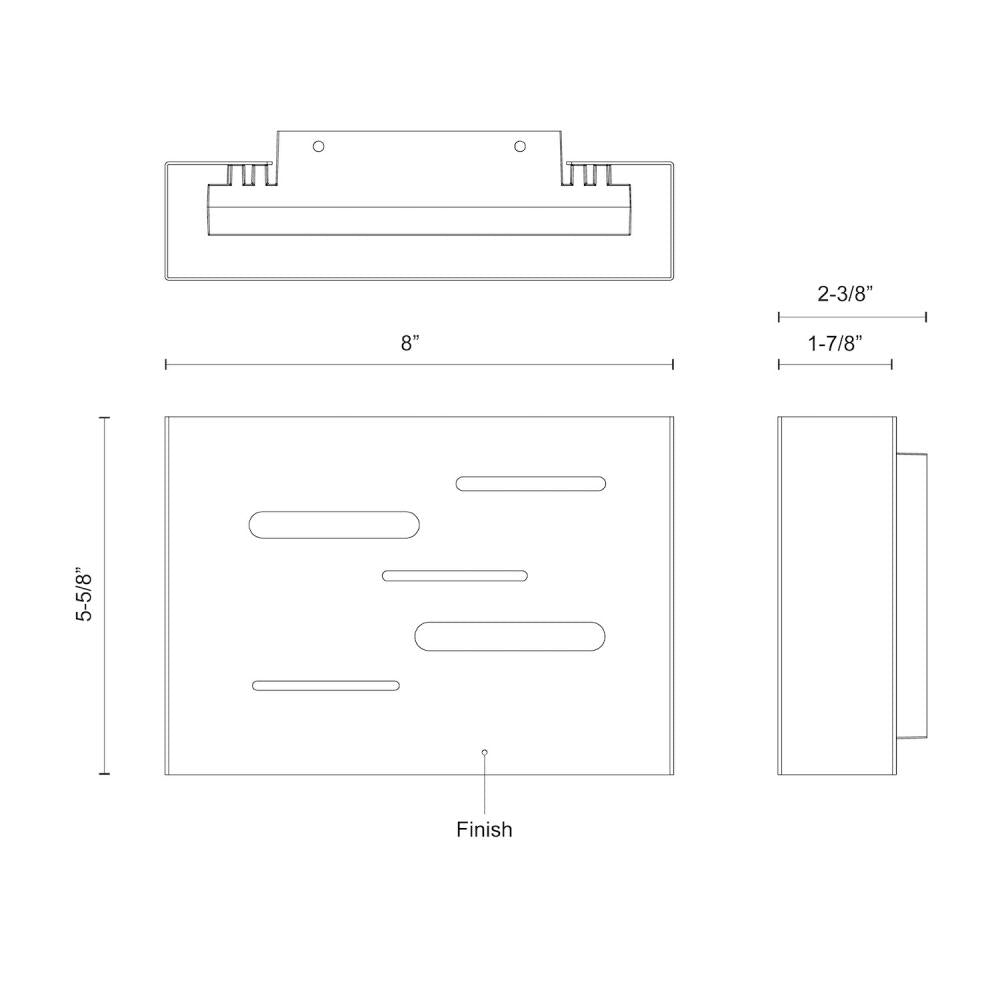 DYNAMO ACRYLIC EXTERIOR WALL BLACK 10W 120VAC WITH LED DRIVER 3000K 90CRI