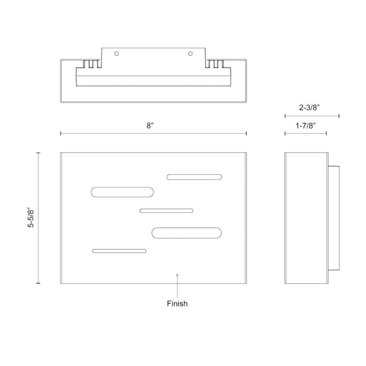 DYNAMO ACRYLIC EXTERIOR WALL BLACK 10W 120VAC WITH LED DRIVER 3000K 90CRI