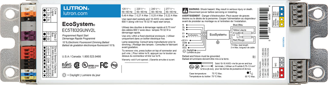 ECOSYS BALLAST 5 INPUT T8 32W GUNV 2 LAMP