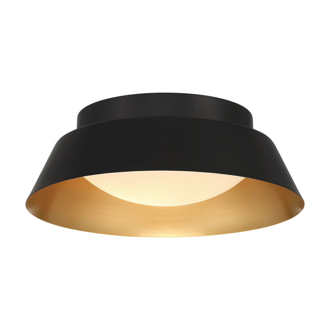 Donoven 2 Light Matte Black + Gold Flush Mount