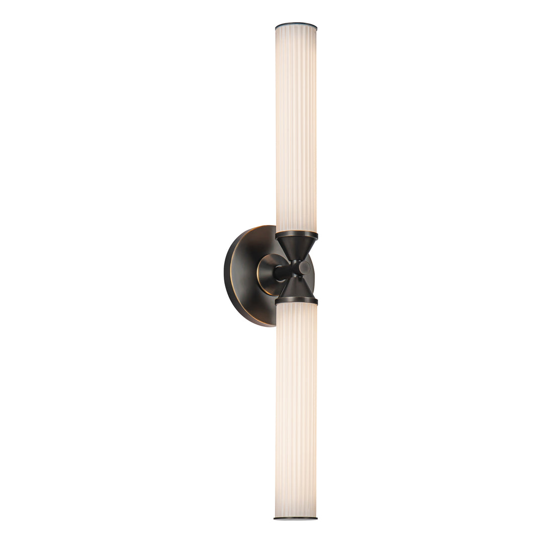Edwin 22-in Urban Bronze/Frosted Ribbed Glass LED Wall/Vanity
