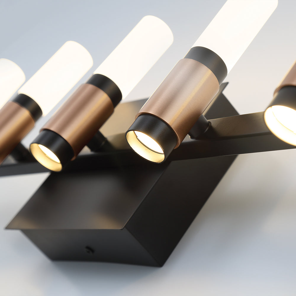 Albany 10LT Light Vanity in Black and Brass