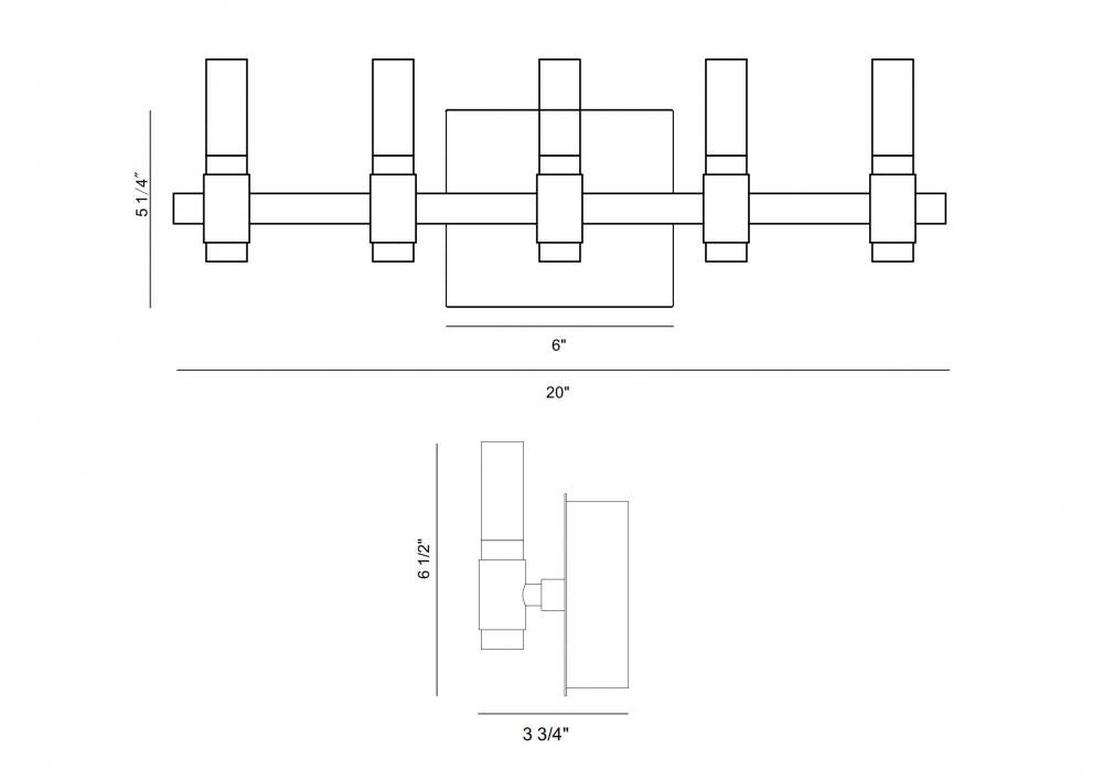 Albany 10LT Light Vanity in Black and Nickel