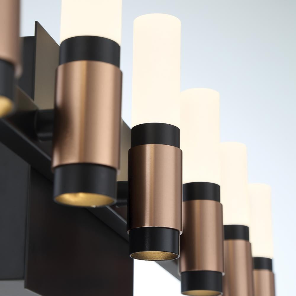 Albany 14 Light Vanity in Black and Brass