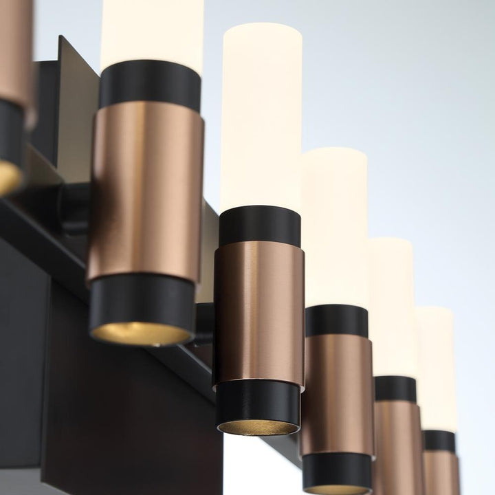 Albany 14 Light Vanity in Black and Brass