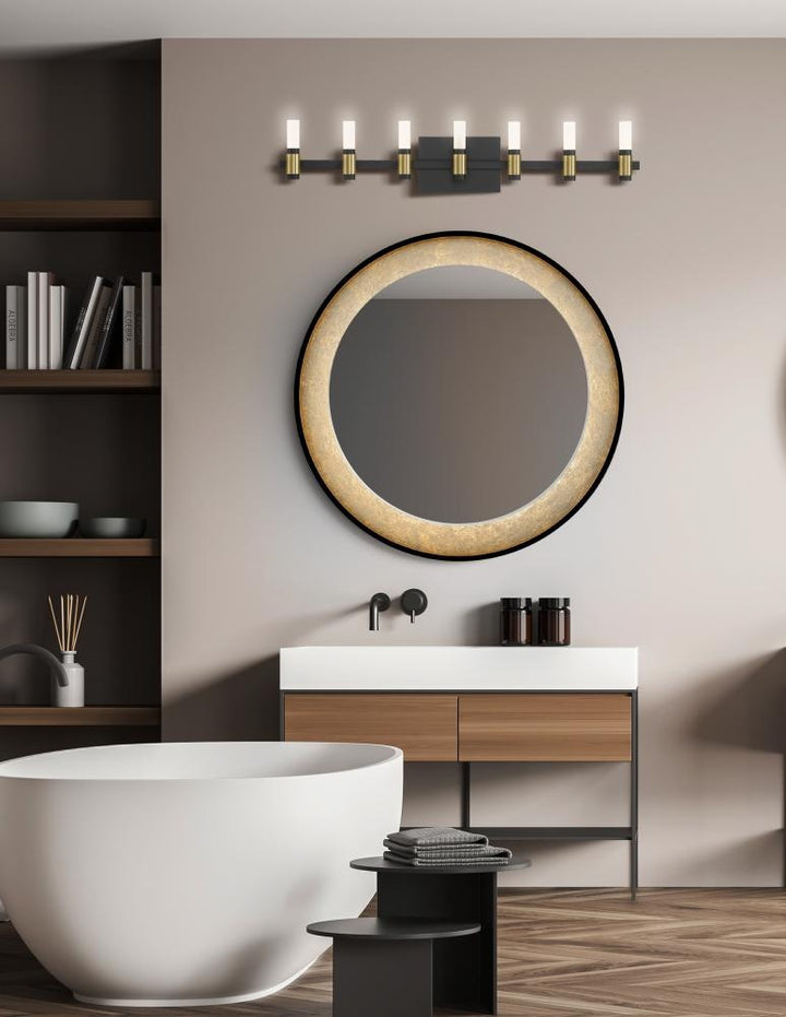 Albany 14 Light Vanity in Black and Brass