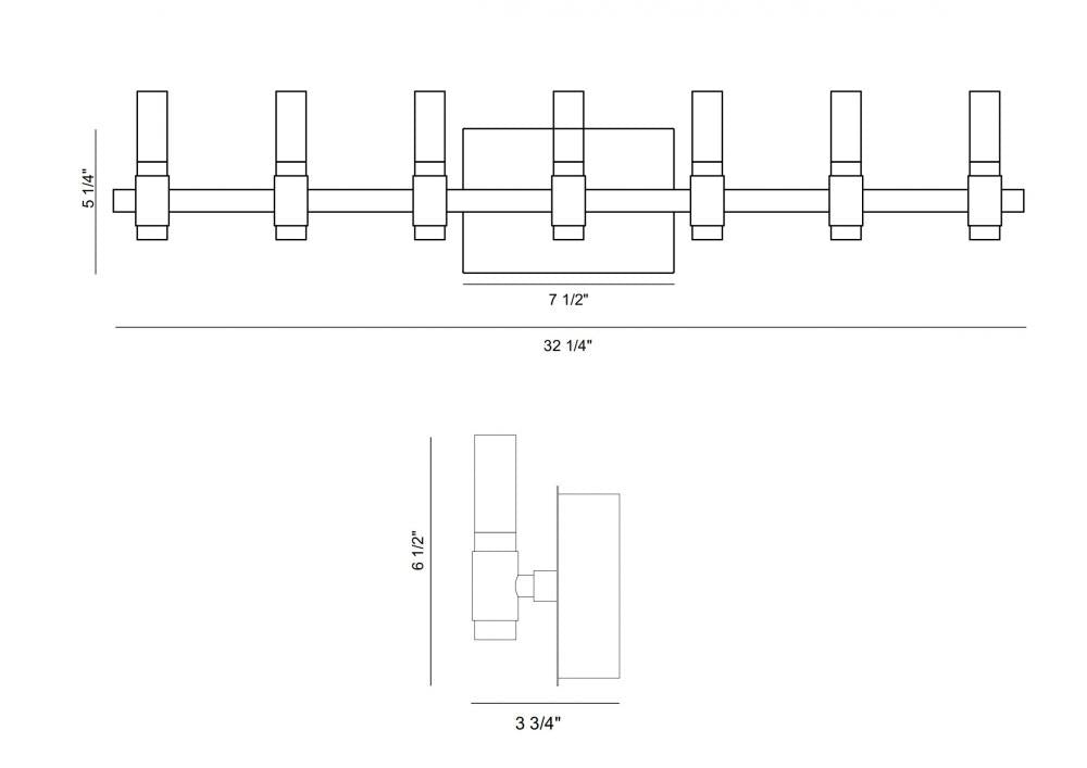 Albany 14 Light Vanity in Black and Brass
