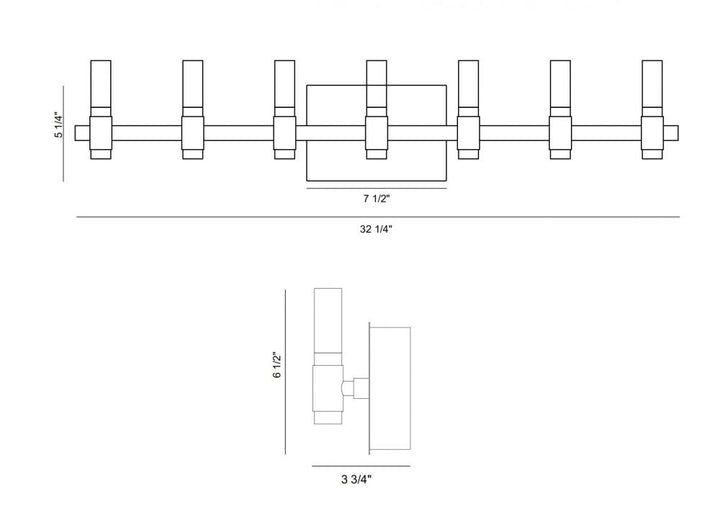 Albany 14 Light Vanity in Black and Brass