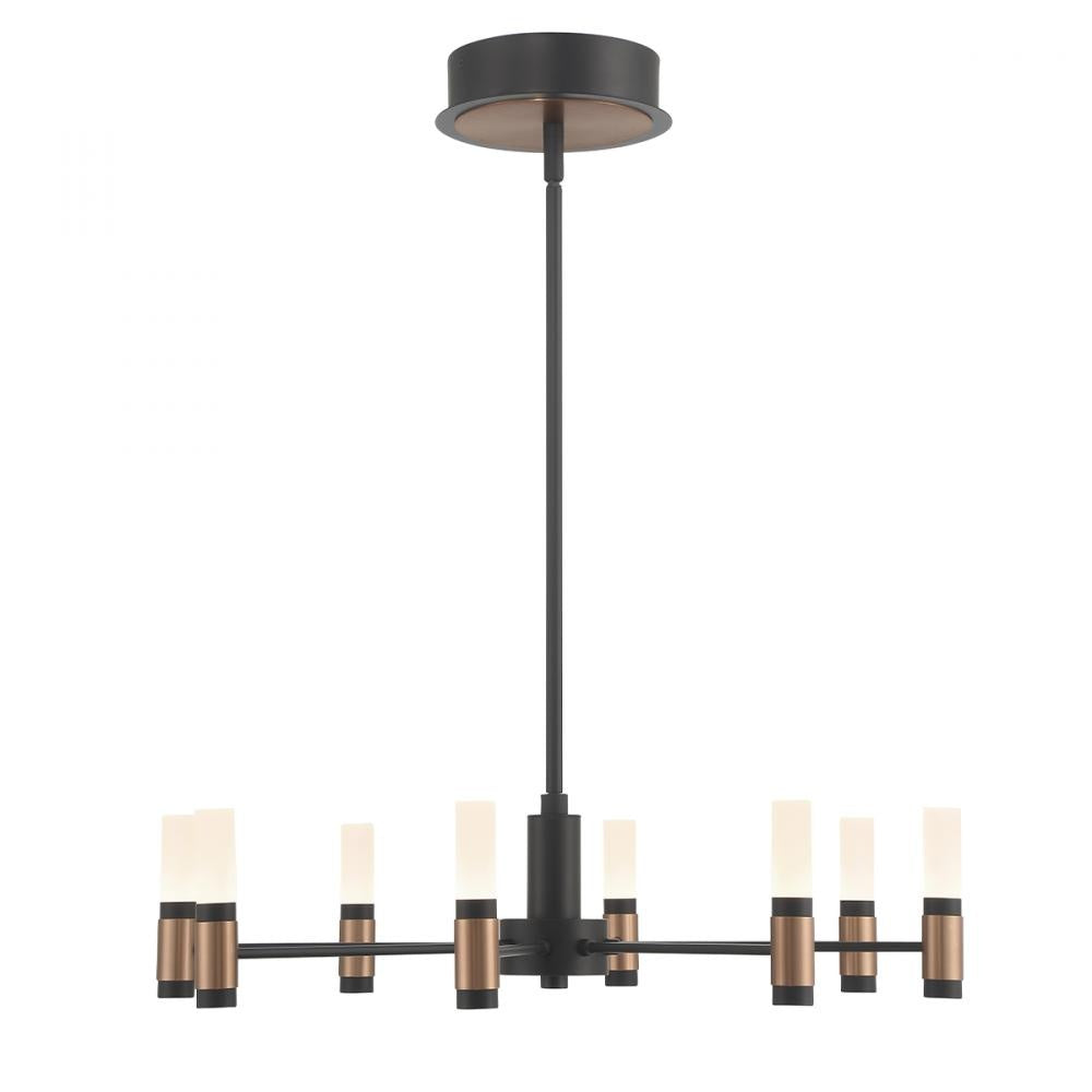 Albany 8 Light Chandelier in Black and Brass