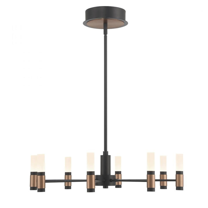Albany 8 Light Chandelier in Black and Brass