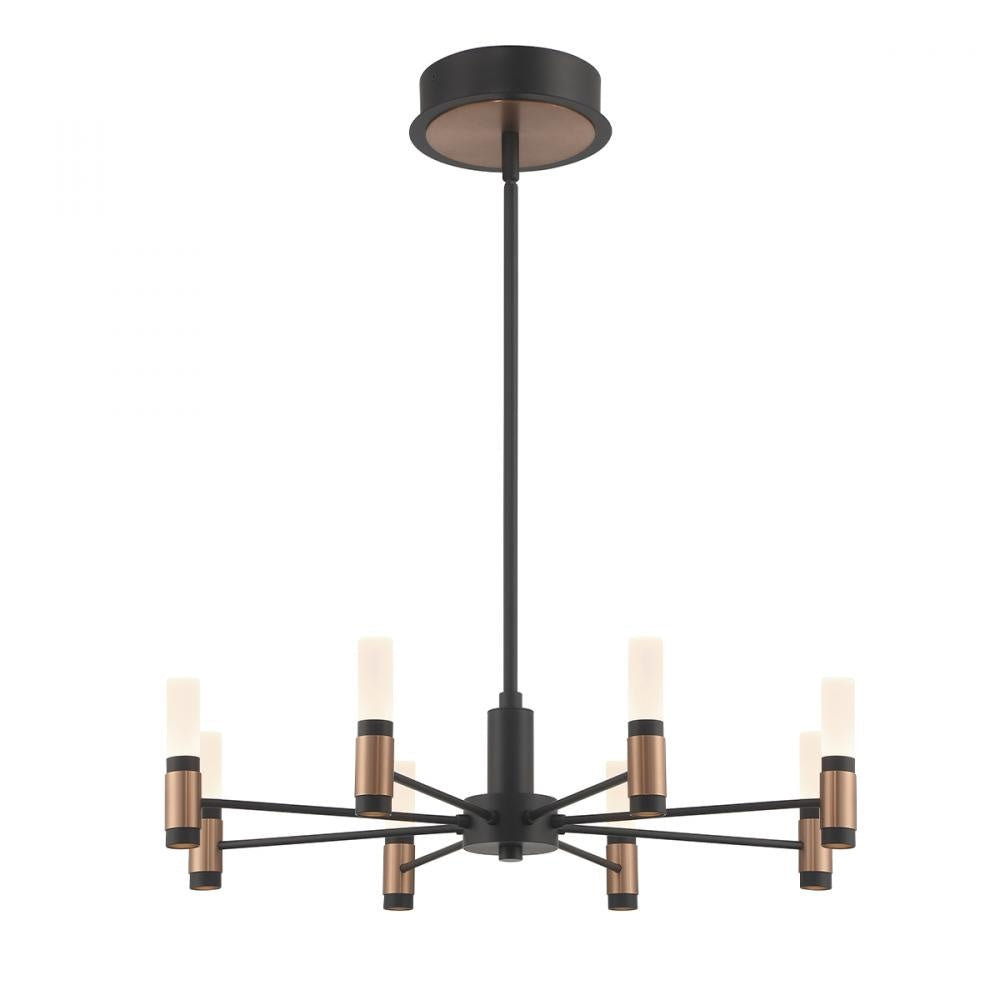 Albany 8 Light Chandelier in Black and Brass