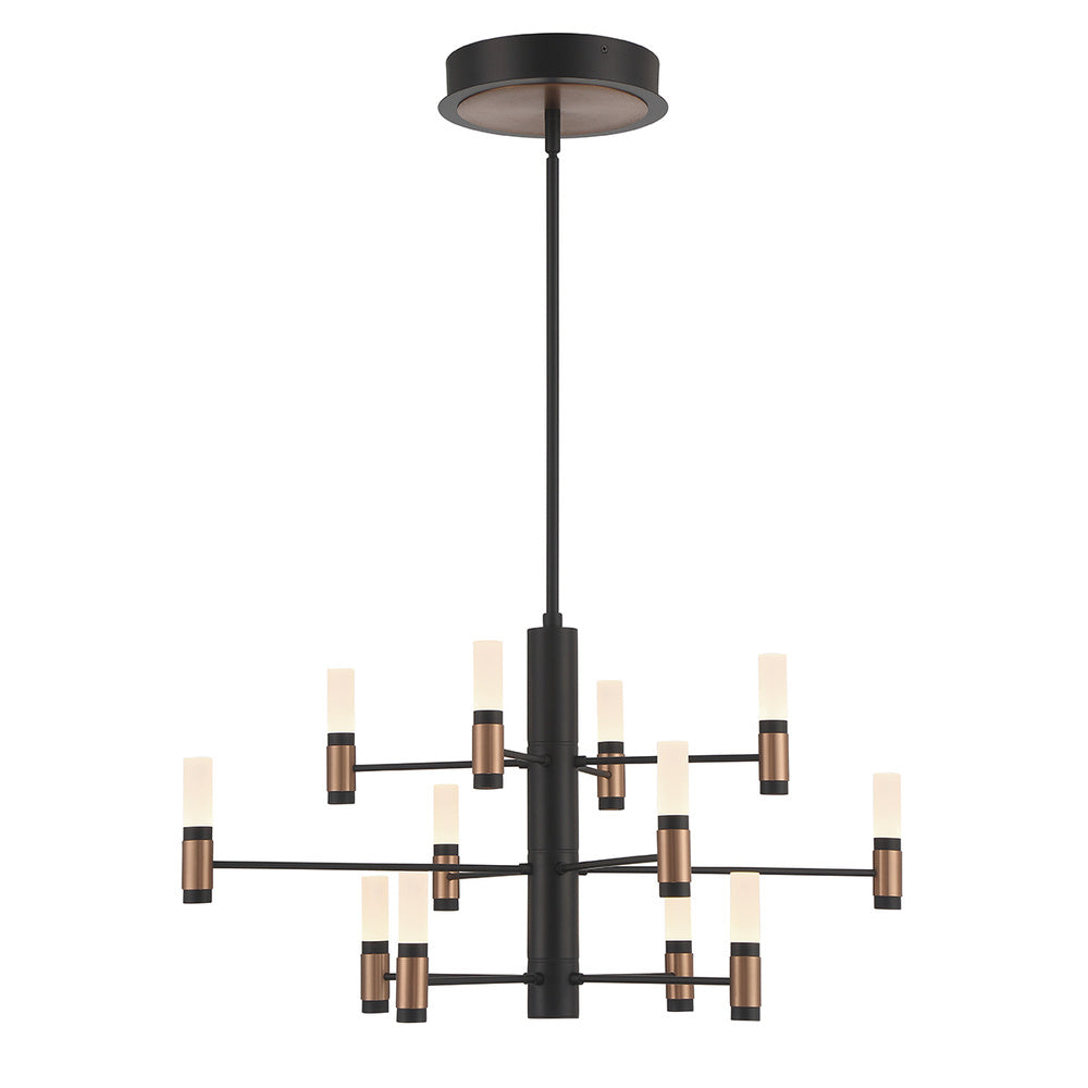 Albany 12 Light Chandelier in Black and Brass