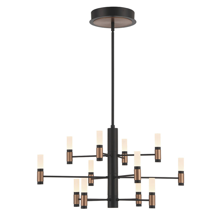 Albany 12 Light Chandelier in Black and Brass