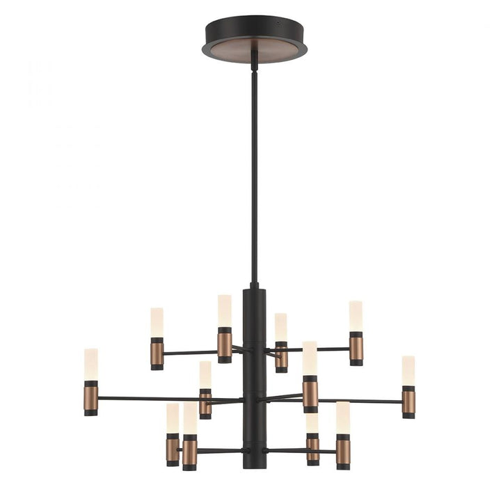 Albany 12 Light Chandelier in Black and Brass
