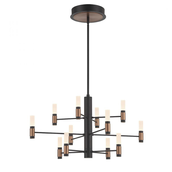 Albany 12 Light Chandelier in Black and Brass